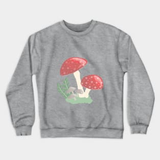 mushrooms in a mushroom patch Crewneck Sweatshirt